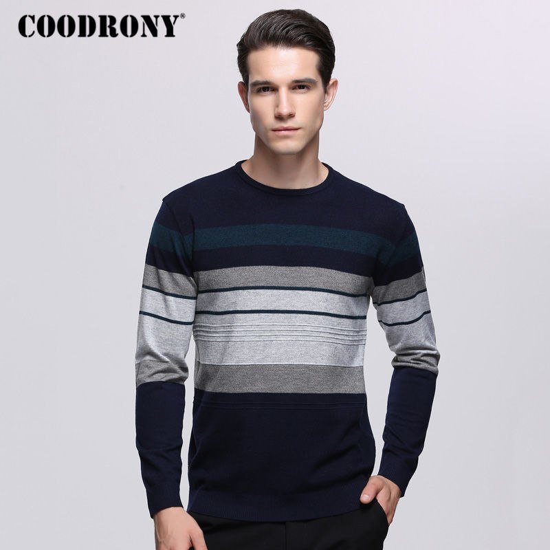 Men's Casual Wool Knit Sweater O-neck Pull Homme Men Cashmere Pullover Shirt